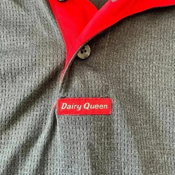 Unisex Dairy Queen Grey Short Sleeve Polo Uniform - XL - Picture 3 of 6